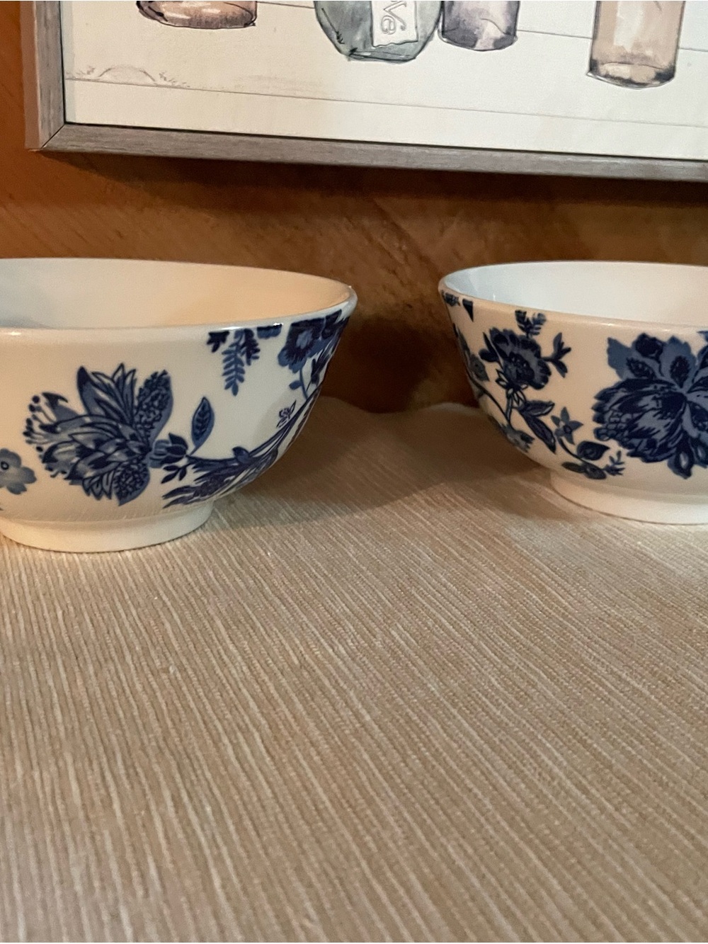 Royal Norfolk Blue and White Floral Porcelain Bowls - Set of 2